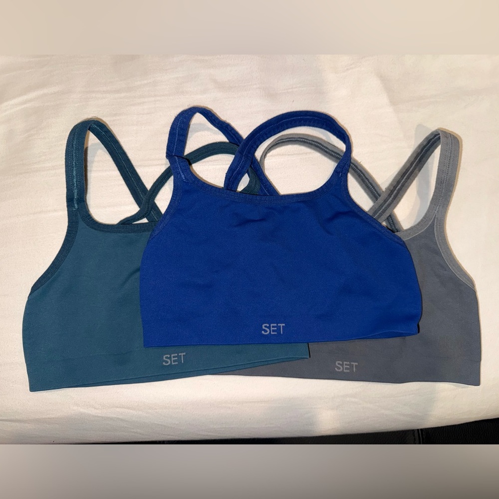 SET Active Sports Bralette Set, SCULPTFLEX BOX X in NEPTUNE, ROYAL & Gray